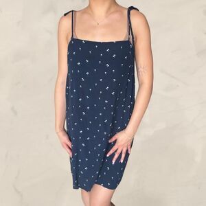 Brandy Melville blue palm print shift dress
